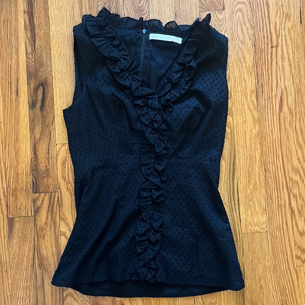 Shannon McLean Peace Love and Fashion black dot blouse size s/m NWOT